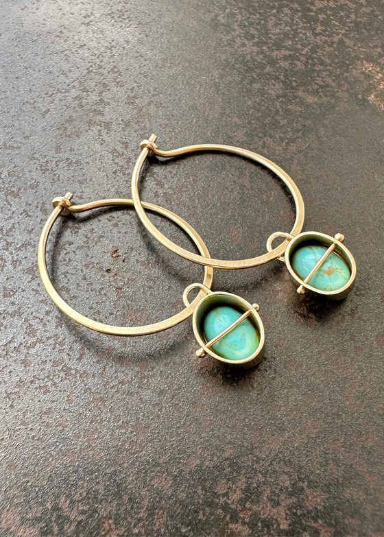 Hilary Finck Designs | Turquoise Charms and Hoops Earrings - 14k Gold