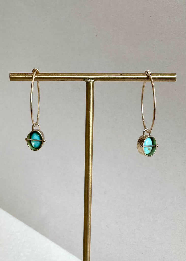 Hilary Finck Designs | Turquoise Charms and Hoops Earrings - 14k Gold