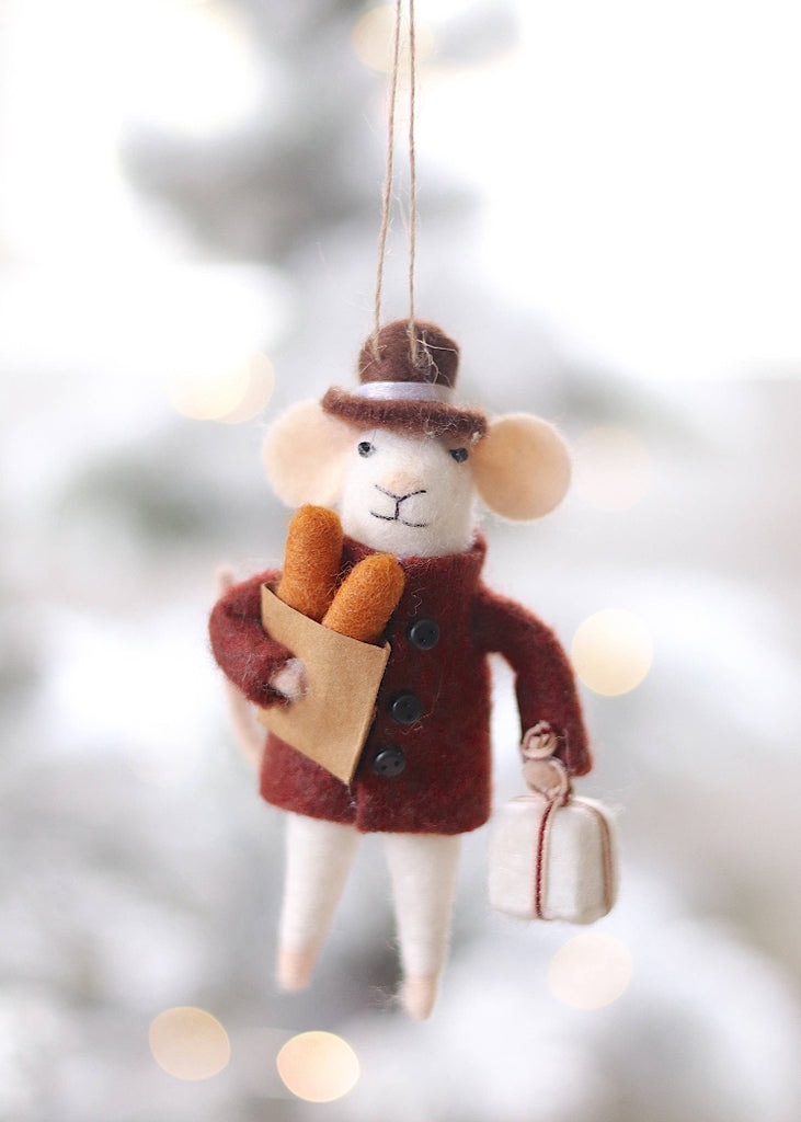 Holiday Mouse Ornament | Baguette Benoit