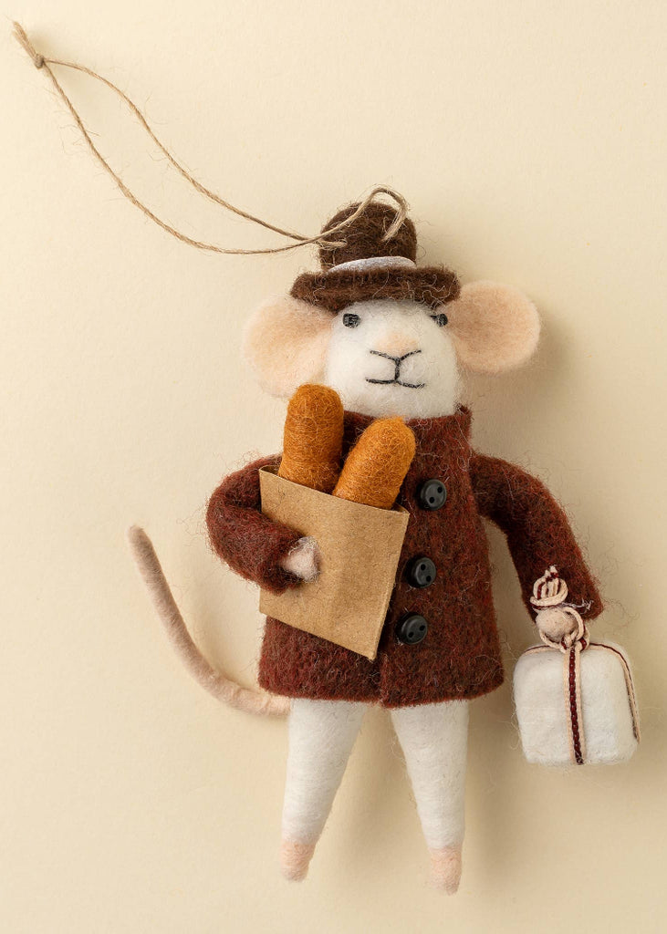 Holiday Mouse Ornament | Baguette Benoit