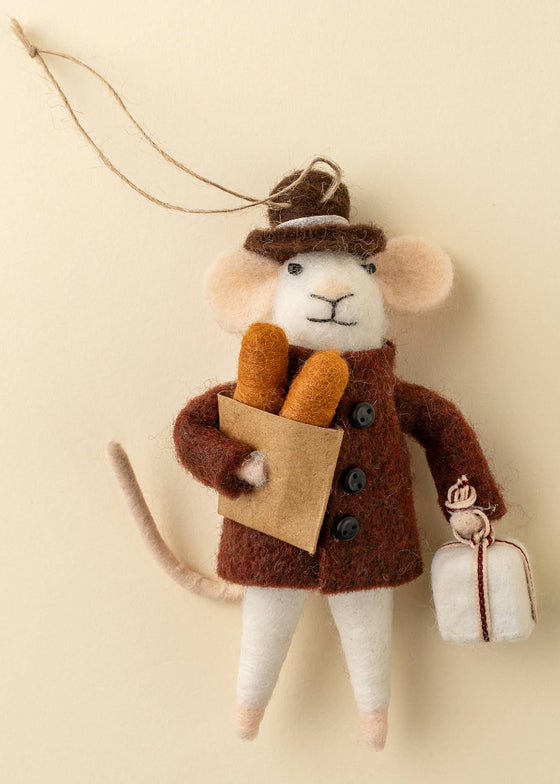 Holiday Mouse Ornament | Baguette Benoit