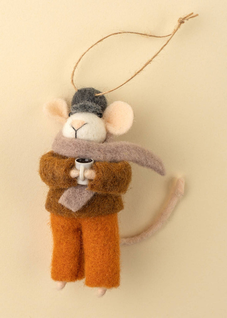 Holiday Mouse Ornament | Cappuccino Carl Mouse