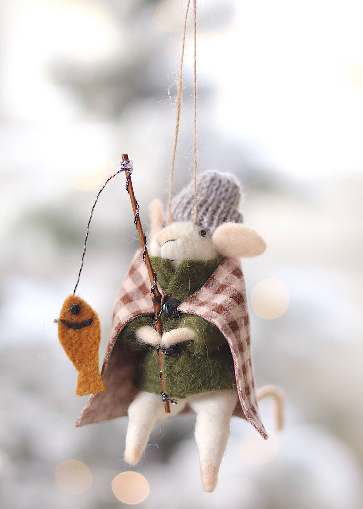 Holiday Mouse Ornament | Ice Fishing Ivan
