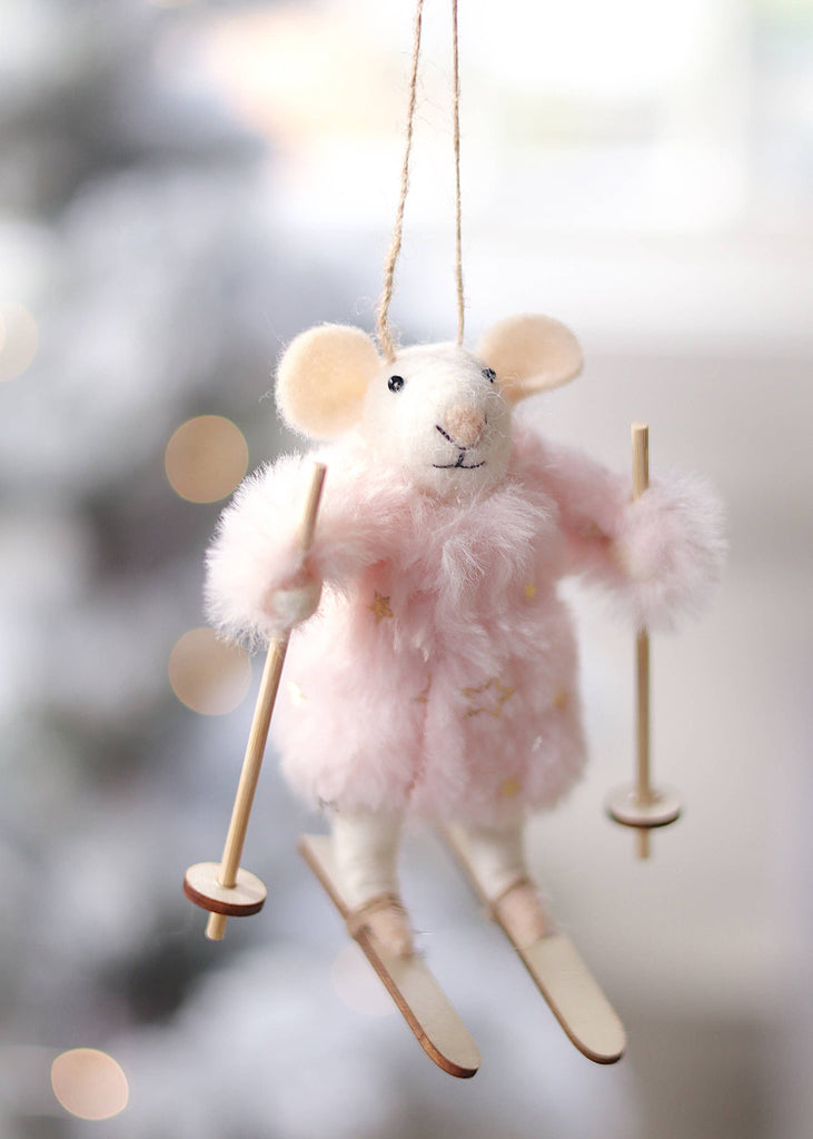 Holiday Mouse Ornament | Skiing Sophie