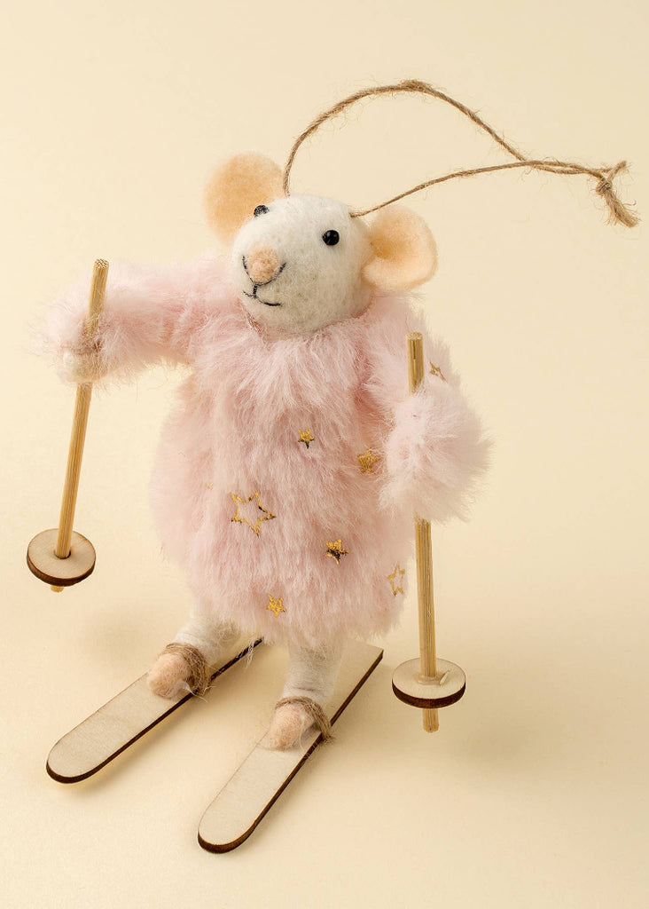 Holiday Mouse Ornament | Skiing Sophie