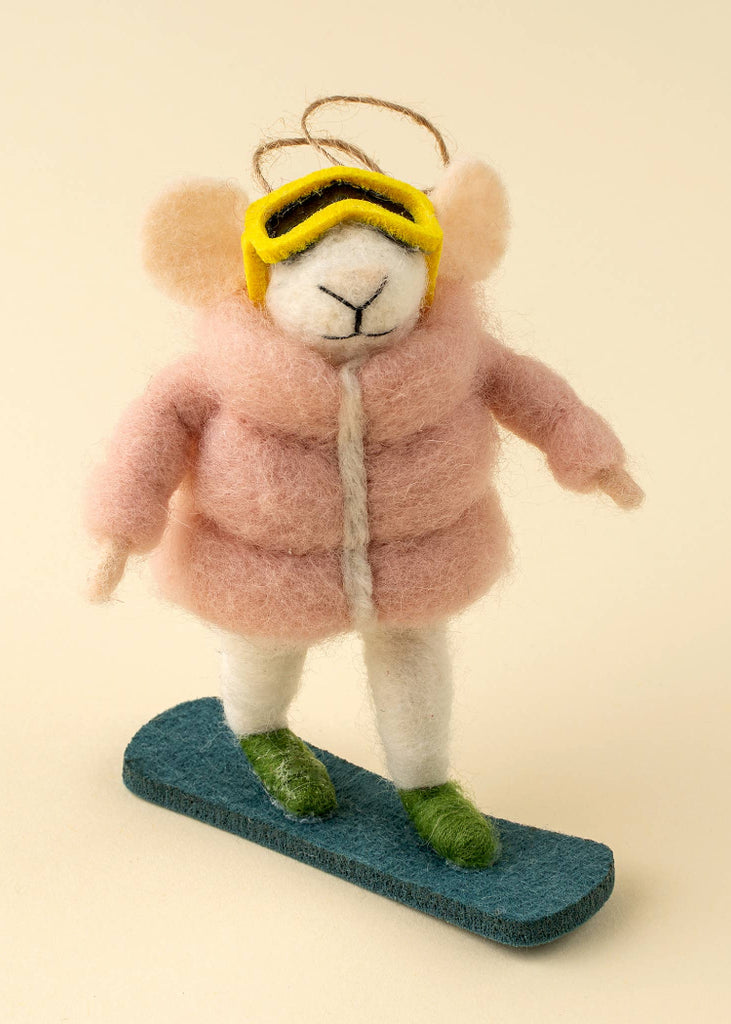 Holiday Mouse Ornament | Snowboard Sadie