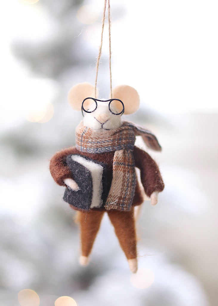 Holiday Mouse Ornament | Study Time Spencer