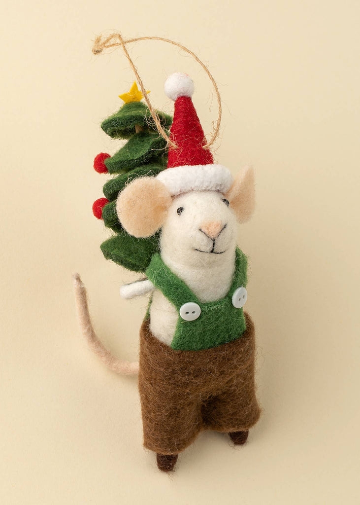 Holiday Mouse Ornament | Tree Toting Tom