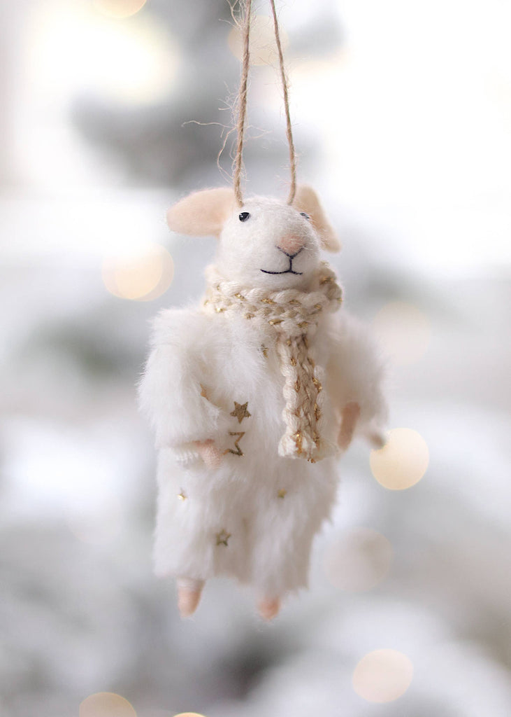 Holiday Mouse Ornament | Winter White Wendy