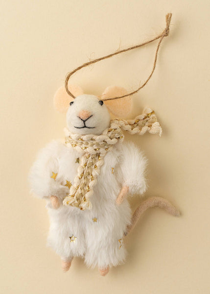 Holiday Mouse Ornament | Winter White Wendy