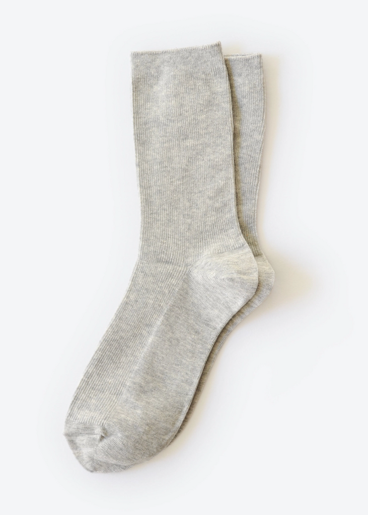 Hooray Sock Co. | Everyday Solid Crew Socks | Cement