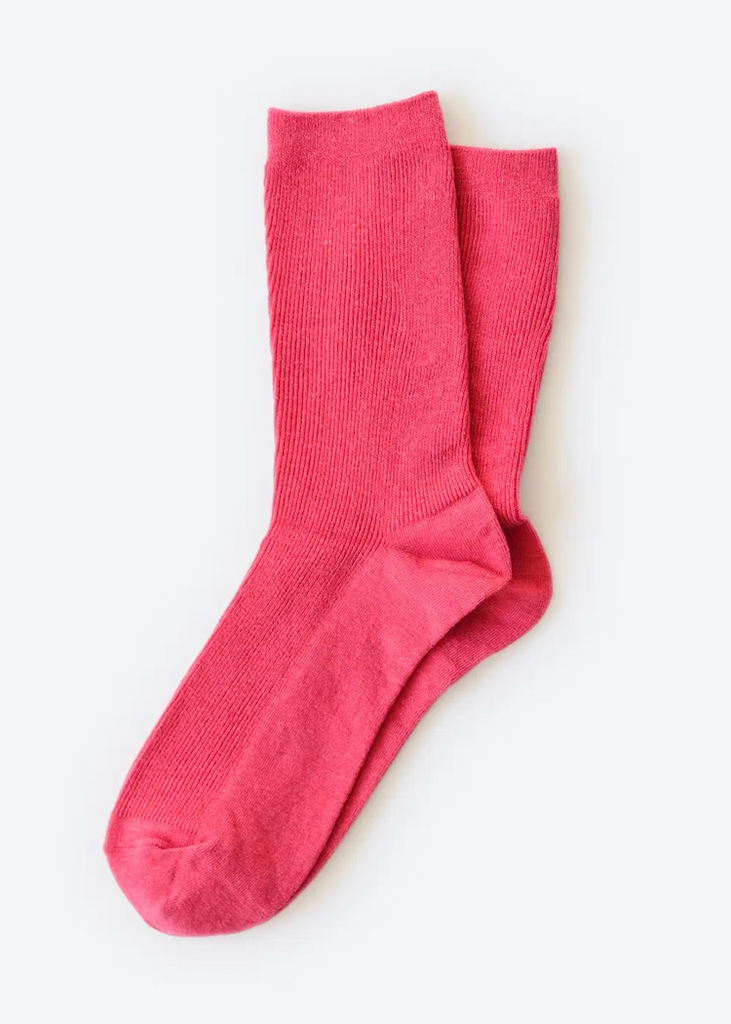 Hooray Sock Co. | Everyday Solid Crew Socks | Fuchsia