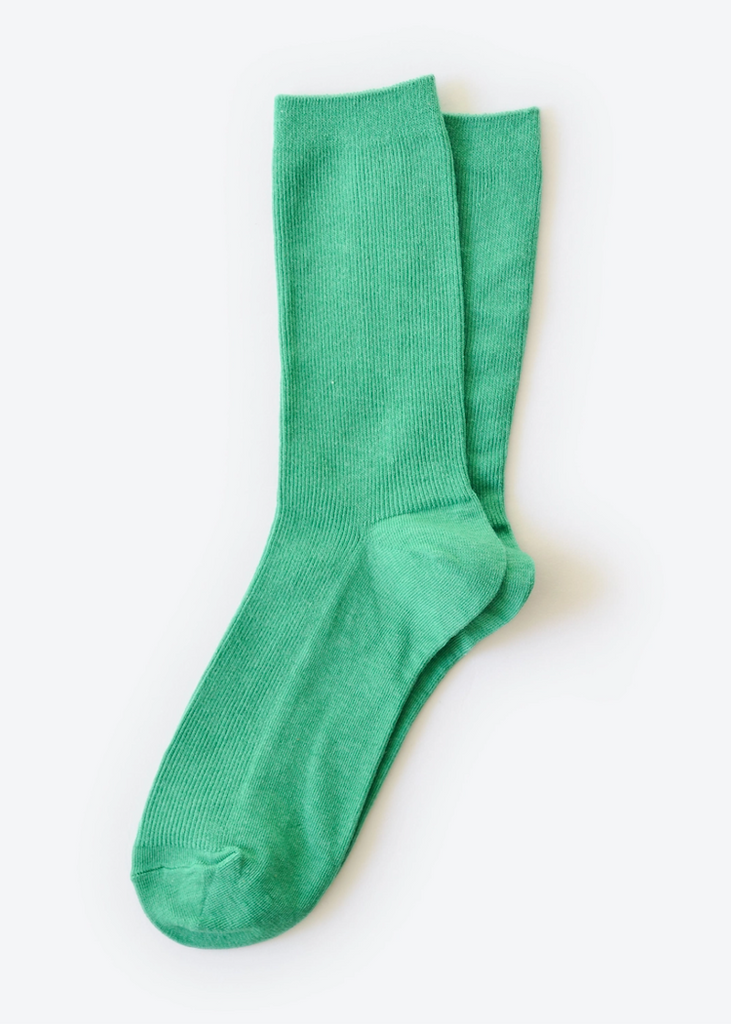 Hooray Sock Co. | Everyday Solid Crew Socks | Kelly Green