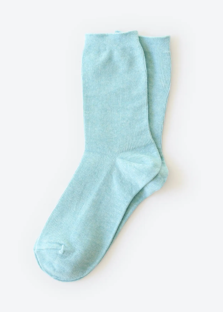 Hooray Sock Co. | Everyday Solid Crew Socks | Seafoam