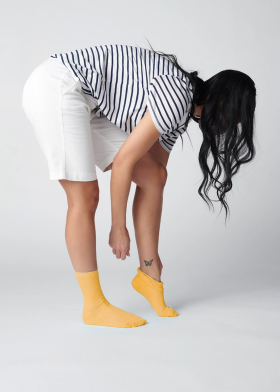 Hooray Sock Co. | Everyday Solid Crew Socks | Sunflower