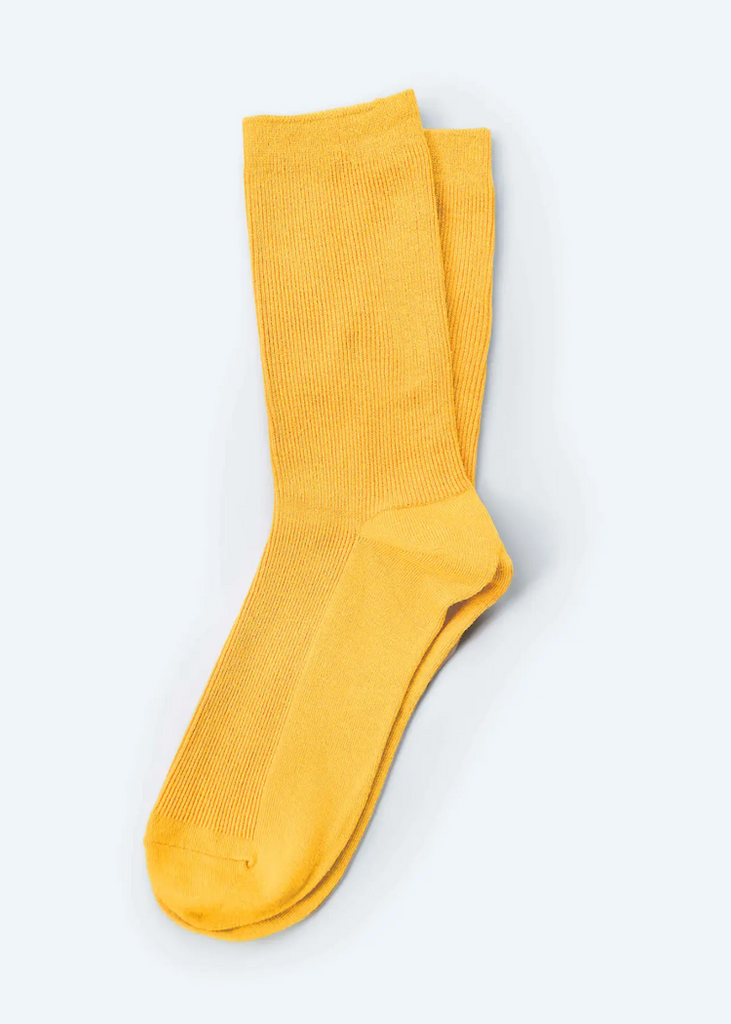 Hooray Sock Co. | Everyday Solid Crew Socks | Sunflower
