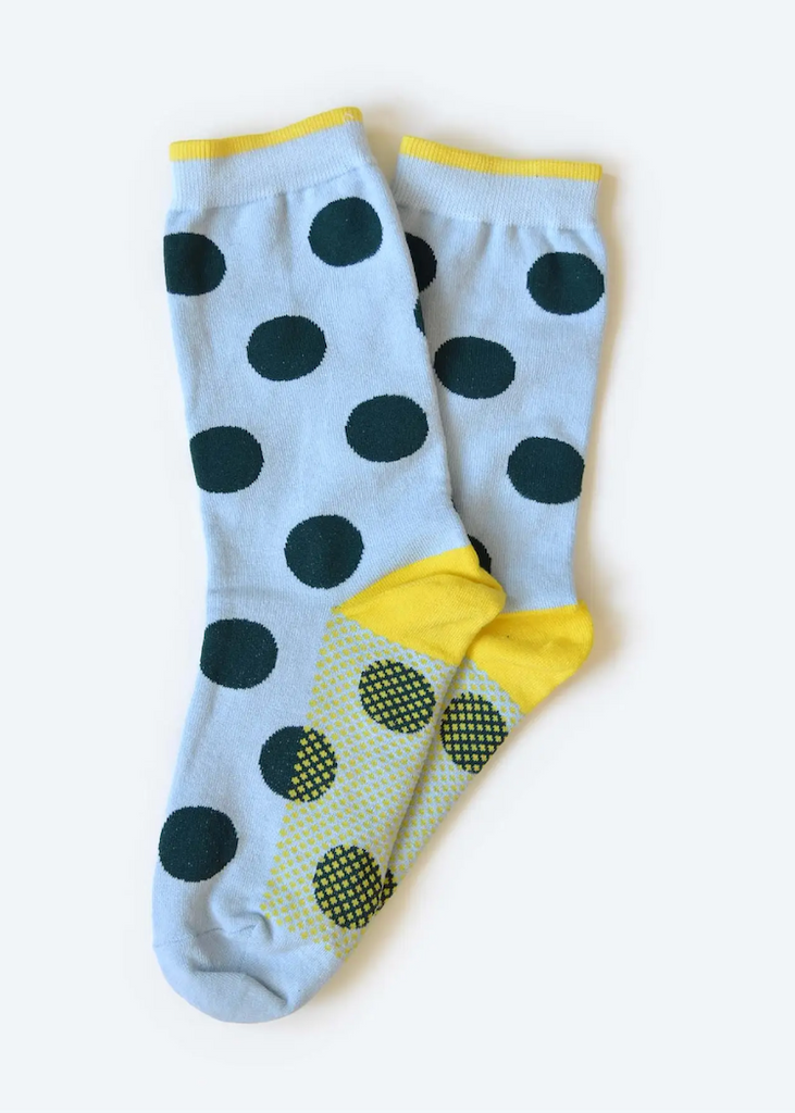 Hooray Sock Co. | Panhandle Classic Dot Crew Socks | Mist