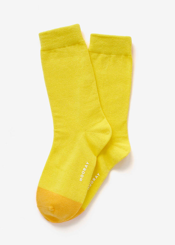 Hooray Sock Co. | Alamo Yellow Crew Socks