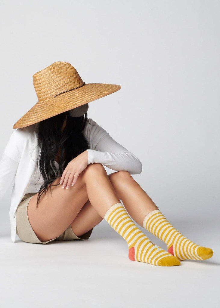 Hooray Sock Co. | Eureka Striped Crew Socks | California Gold