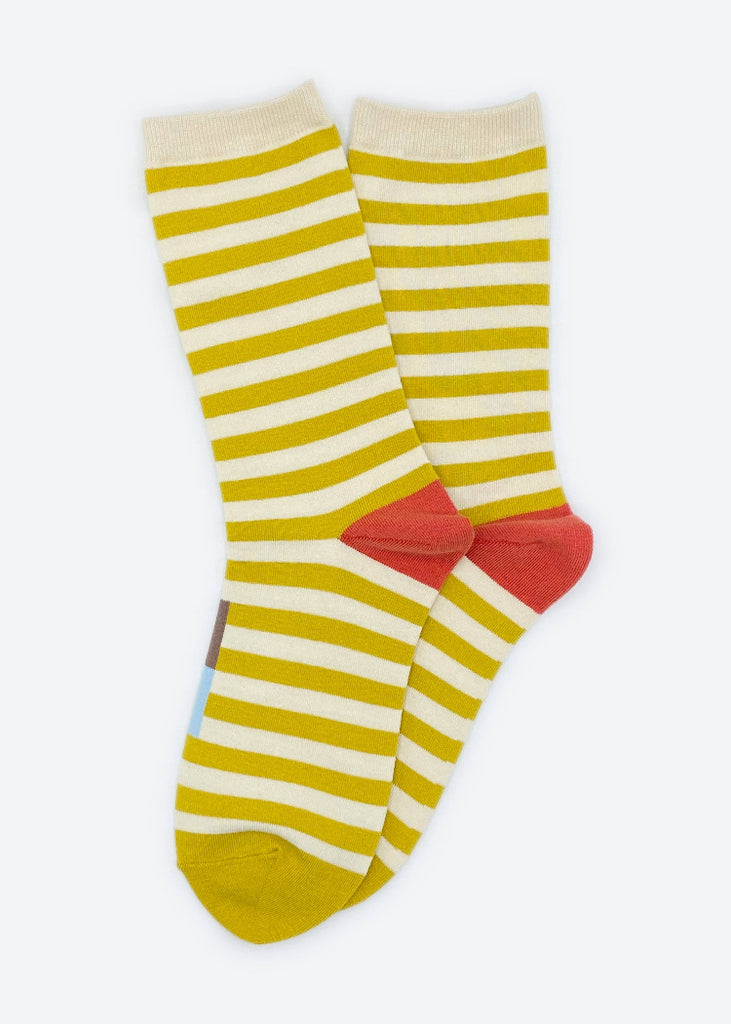 Hooray Sock Co. | Eureka Striped Crew Socks | California Gold