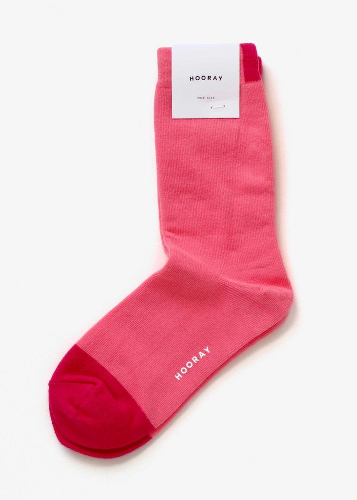 Hooray Sock Co. | Precita Crew Socks | Blossom Pink