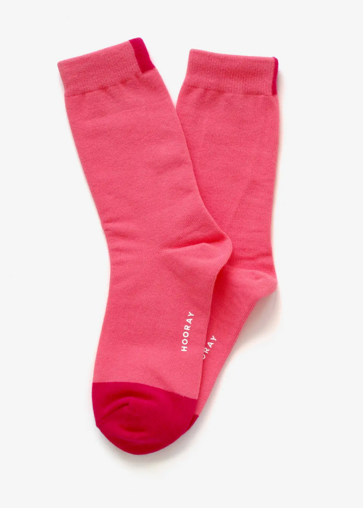 Hooray Sock Co. | Precita Crew Socks | Blossom Pink