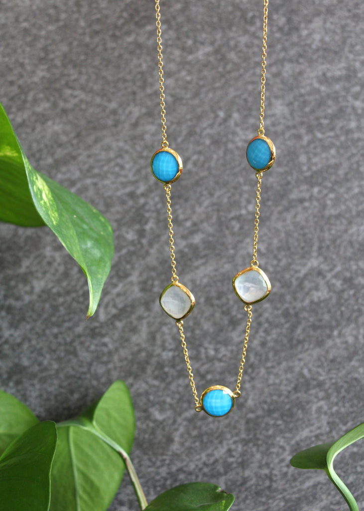 Stephen Estelle | Mother of Pearl + Turquoise Necklace