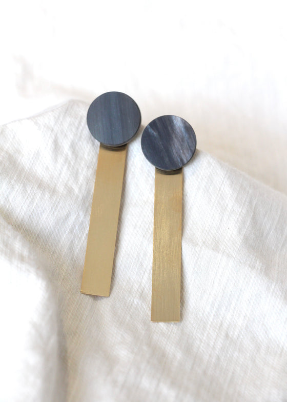 CATH•S | Round Horn + Bronze Earrings