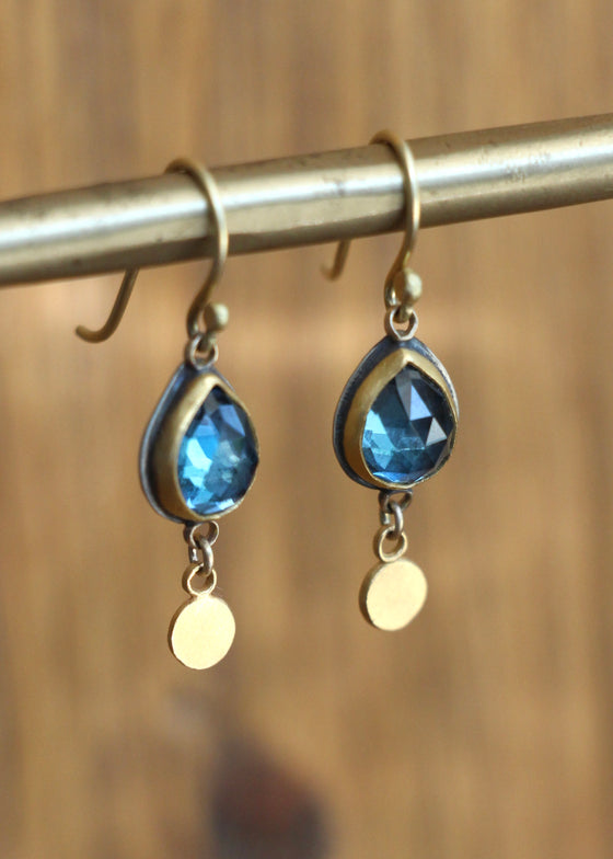 Ananda Khalsa | Rosecut Teardrop London Blue Topaz Earrings