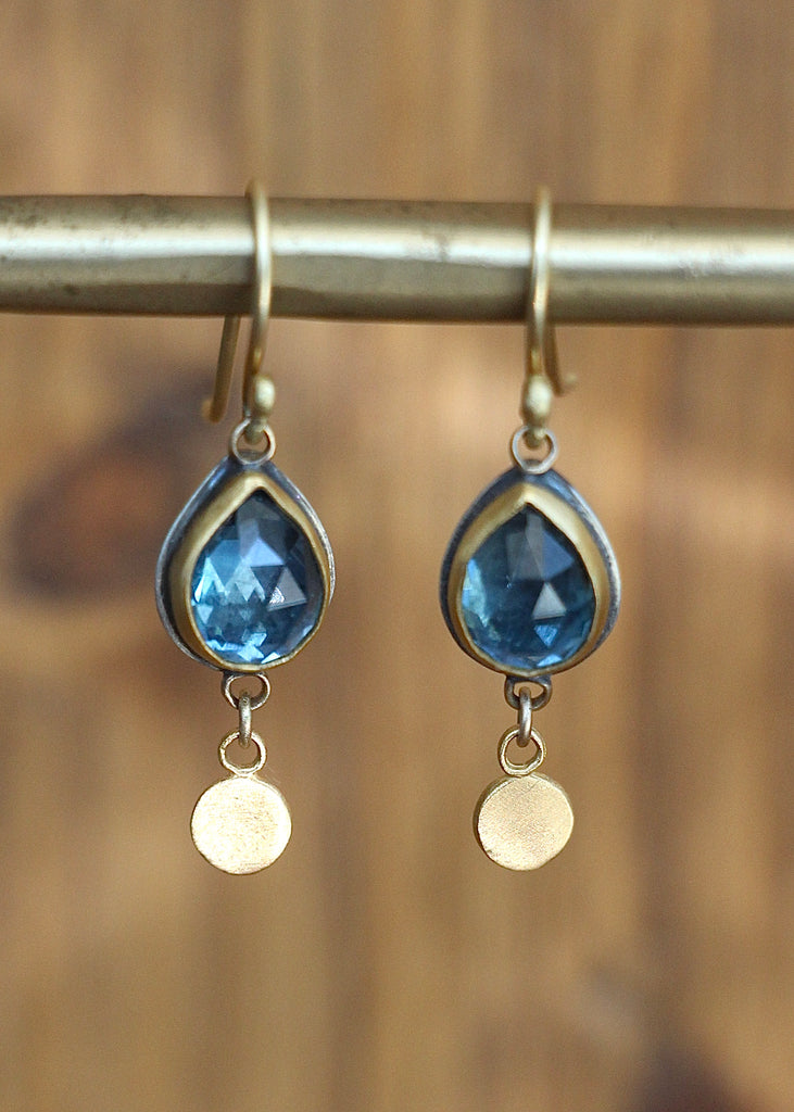 Ananda Khalsa | Rosecut Teardrop London Blue Topaz Earrings