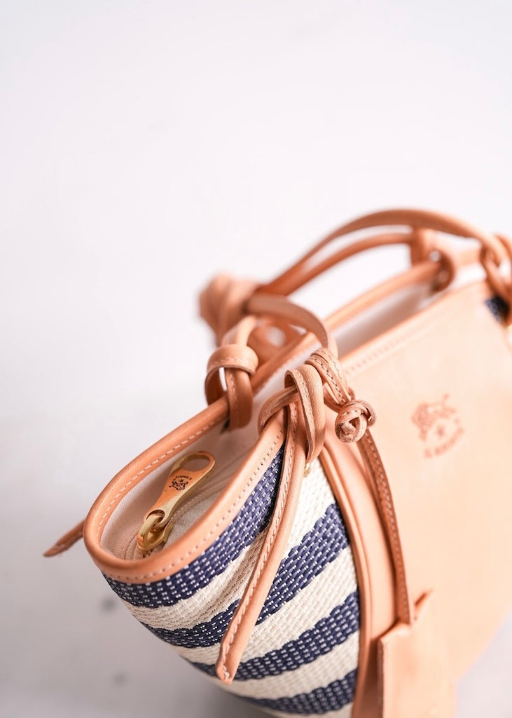 Il Bisonte | Linea 1970 Crossbody Bag | Blue Stripe/Natural
