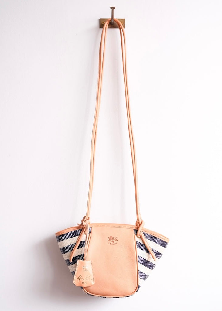 Il Bisonte | Linea 1970 Crossbody Bag | Blue Stripe/Natural