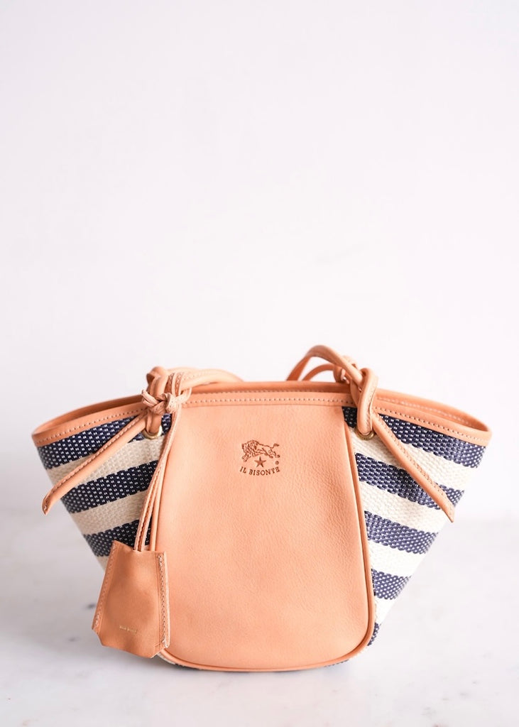 Il Bisonte | Linea 1970 Crossbody Bag | Blue Stripe/Natural