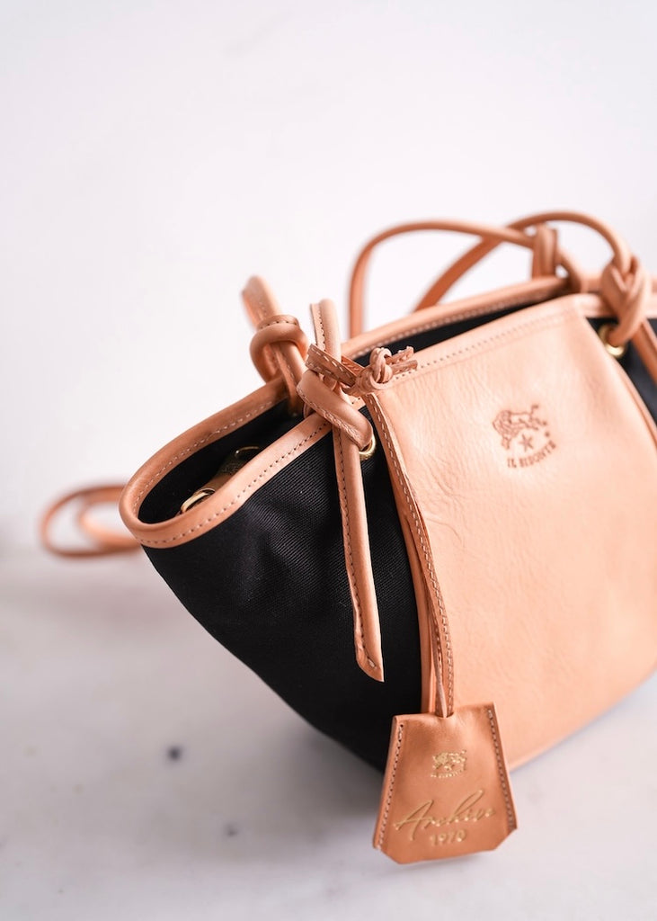 Il Bisonte | Linea 1970 Crossbody Bag | Nero/Natural