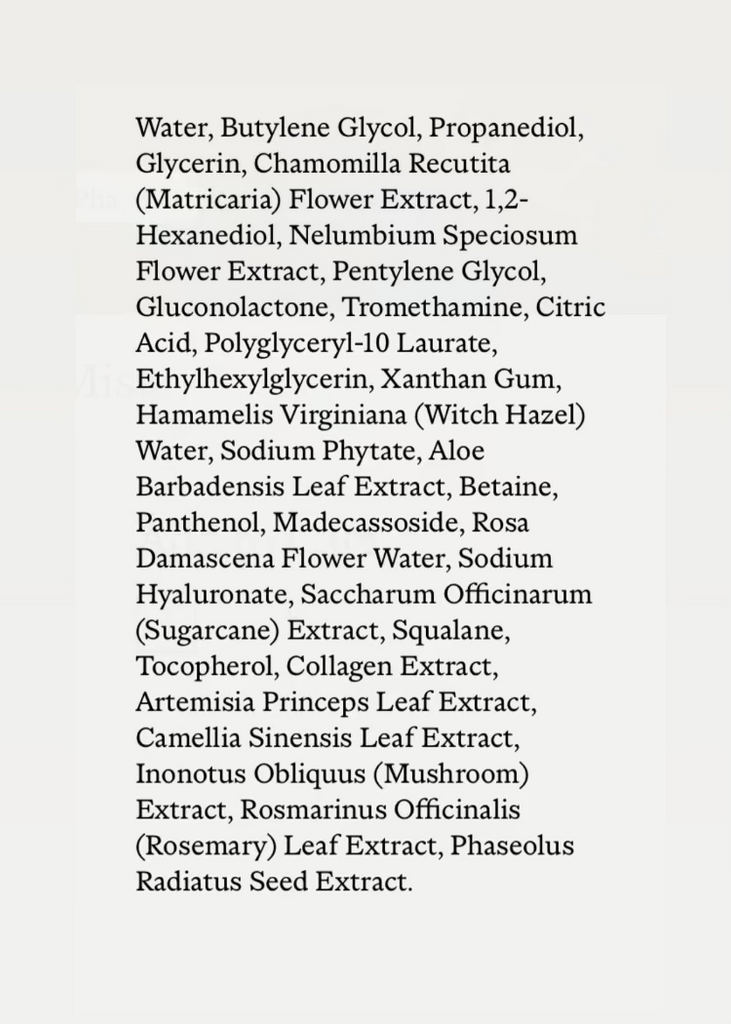 Ingredient List | Lotus Mist