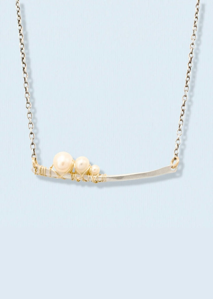 J&I Jewelry | Curved Silk Stick Necklace