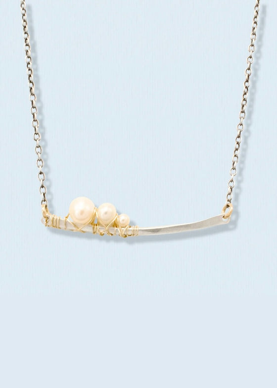 J&I Jewelry | Curved Silk Stick Necklace