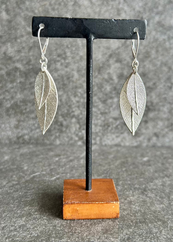 J&I Jewelry | Double Sterling Leaf Drop Earring