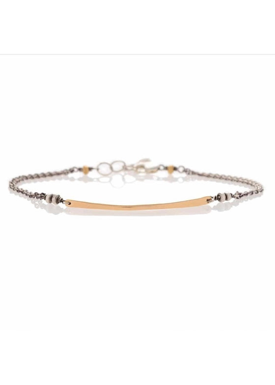 J&I Jewelry | OX SS + 14k Gold Filled Open Circle Bracelet