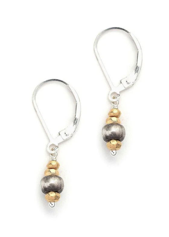 J&I Jewelry | Small Oxidized Sterling + Vermeil Bead Earring