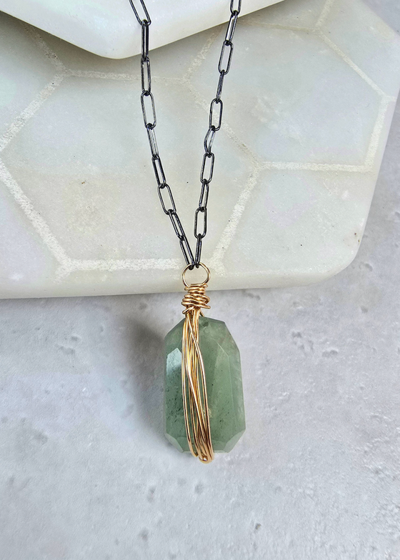 James & Jezebelle | Aquamarine Single Stone Necklace