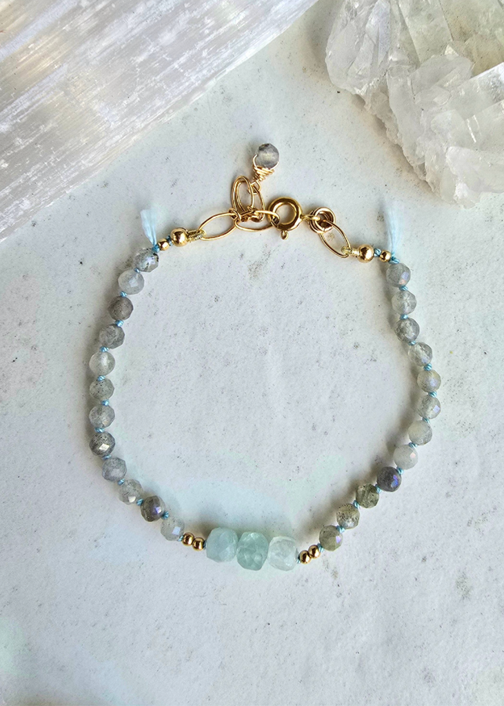 James & Jezebelle | Aquamarine & Labradorite Bracelet