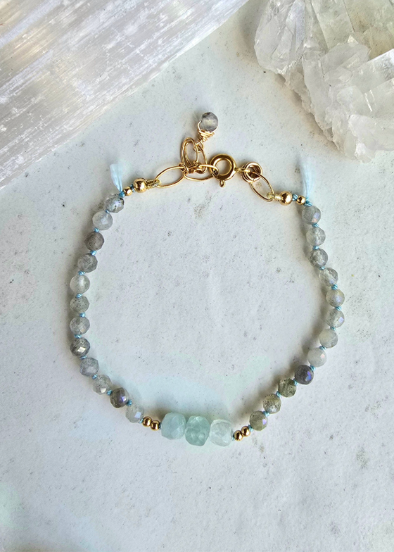 James & Jezebelle | Aquamarine & Labradorite Bracelet