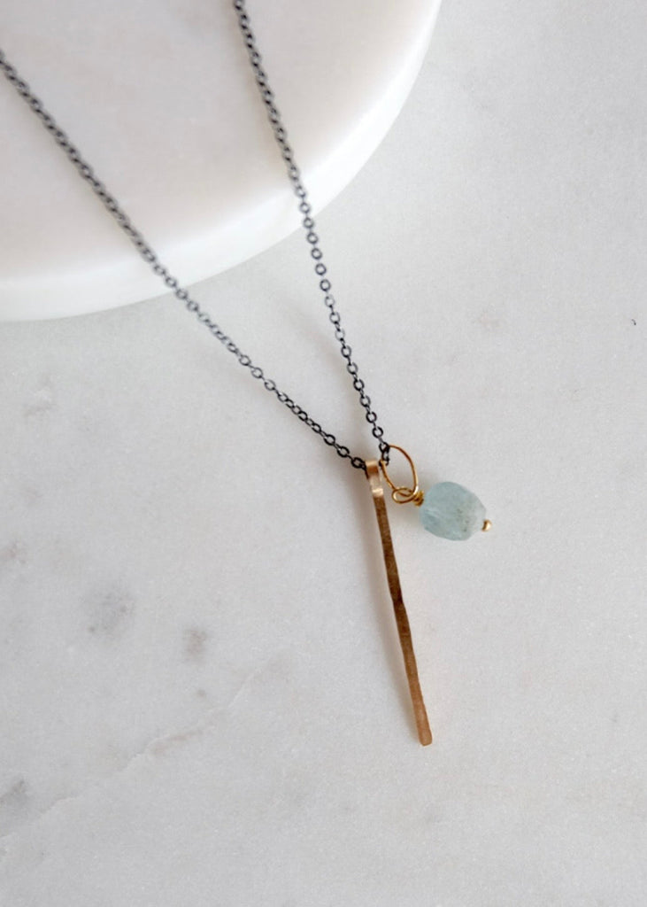 James & Jezebelle | Aquamarine & Spike Necklace
