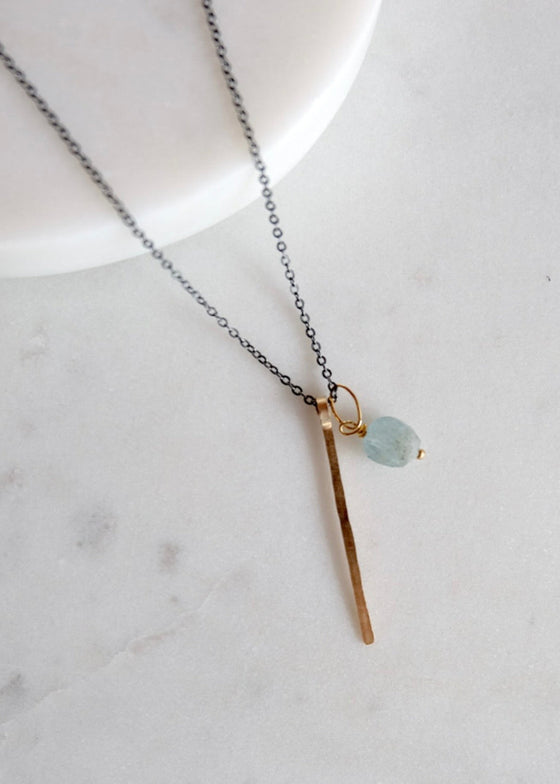 James & Jezebelle | Aquamarine & Spike Necklace