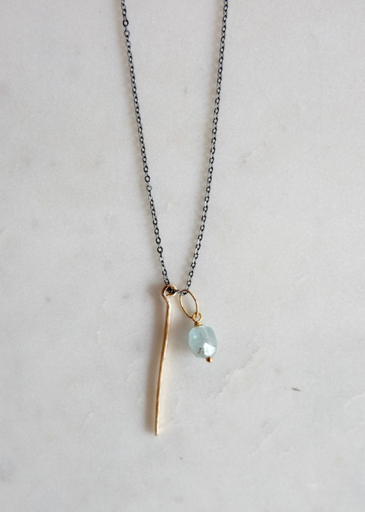 James & Jezebelle | Aquamarine & Spike Necklace