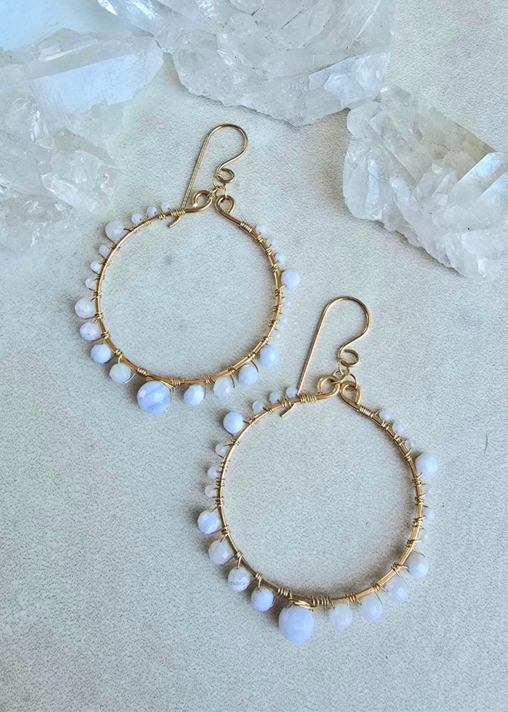 James & Jezebelle | Blue Lace Agate Hoop