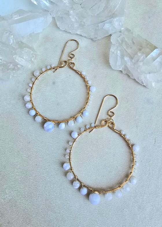 James & Jezebelle | Blue Lace Agate Hoop