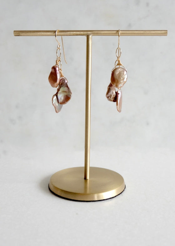 James & Jezebelle | Brown Keshi Pearl Earrings