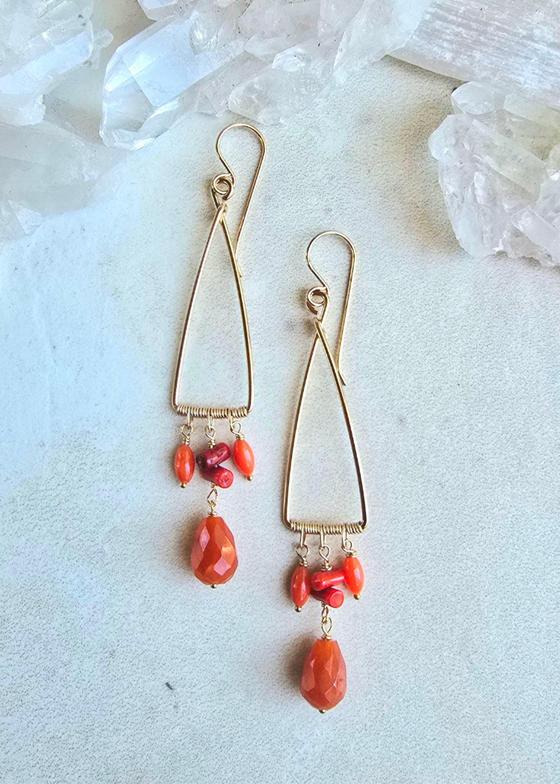 James & Jezebelle | Carnelian & Coral Hoop